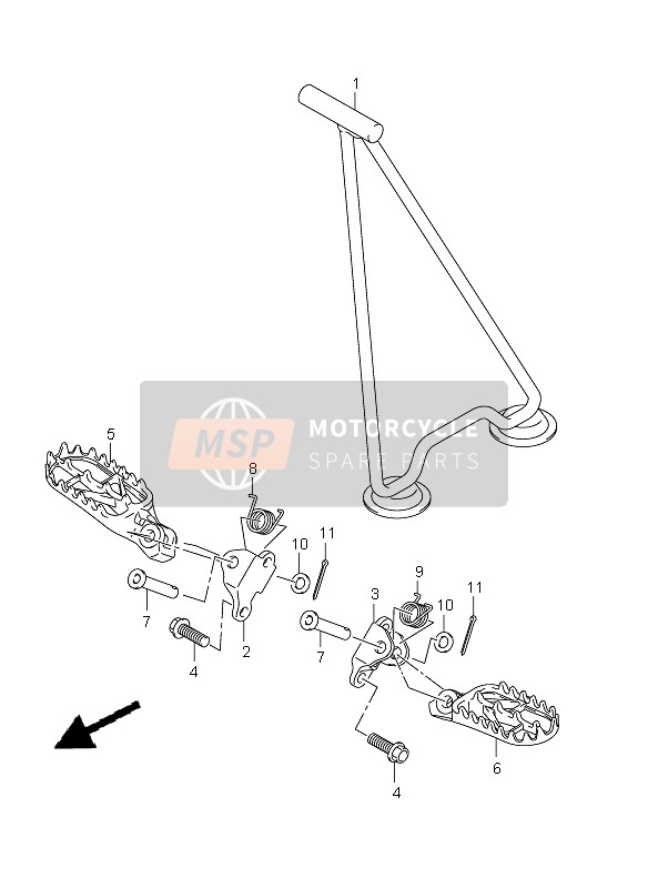 Suzuki RM-Z450 2010 Footrest for a 2010 Suzuki RM-Z450