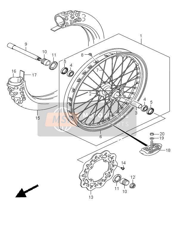 Suzuki RM-Z450 2010 Front Wheel for a 2010 Suzuki RM-Z450