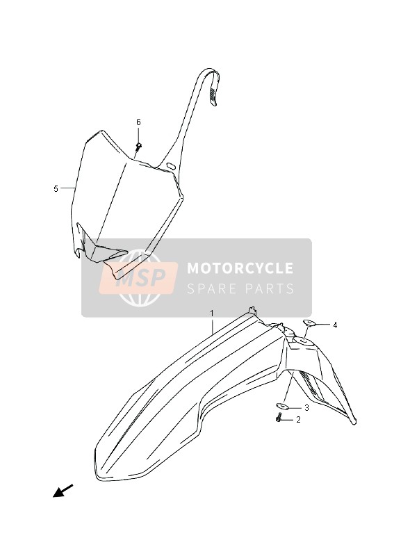 Suzuki RM-Z250 2013 VORDERER KOTFLÜGEL für ein 2013 Suzuki RM-Z250