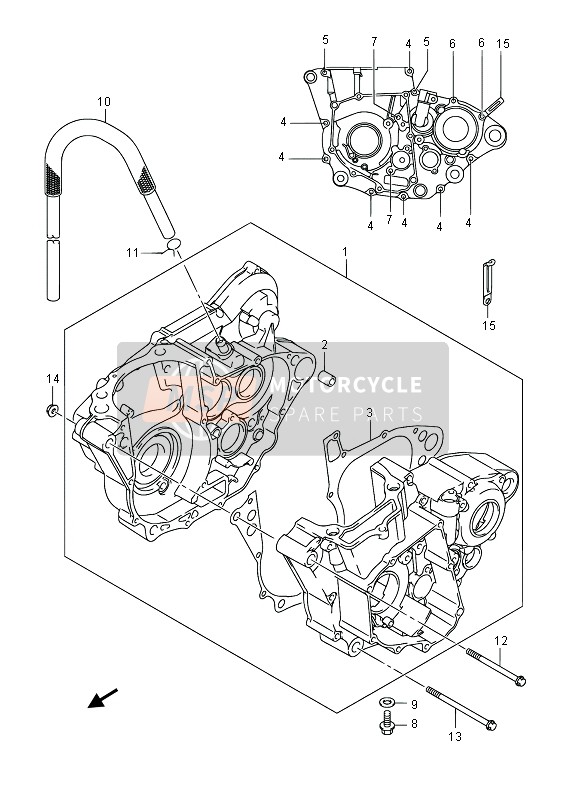 Suzuki RM-Z450 2013 Crankcase for a 2013 Suzuki RM-Z450