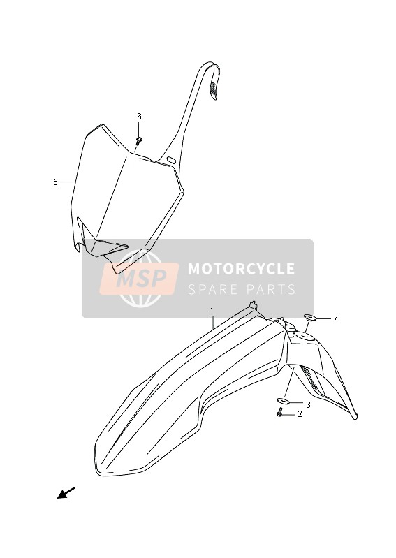 Suzuki RM-Z450 2013 Voorspatbord voor een 2013 Suzuki RM-Z450