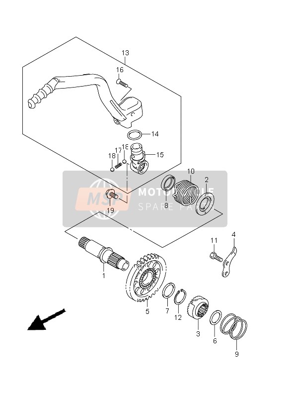 Suzuki RMX450Z 2011 KICKSTARTER für ein 2011 Suzuki RMX450Z