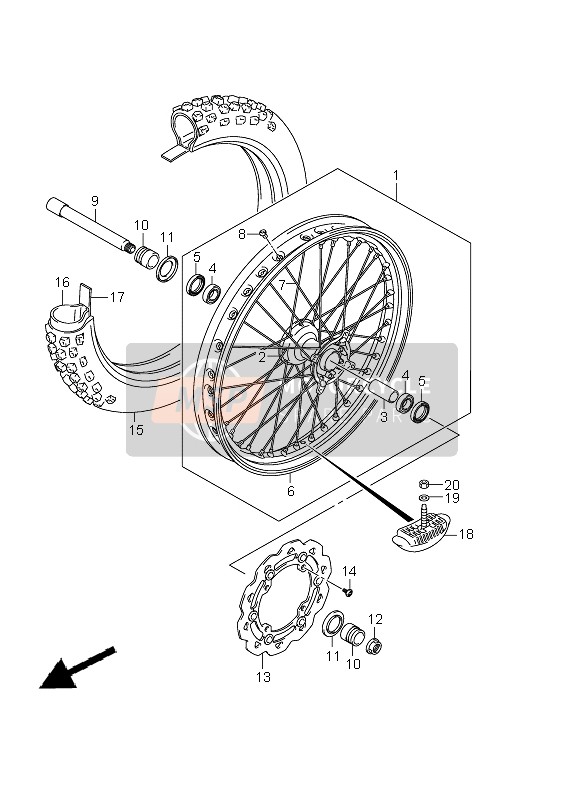 Suzuki RMX450Z 2011 Front Wheel for a 2011 Suzuki RMX450Z