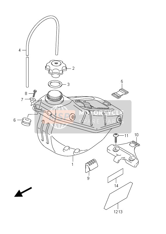 Suzuki RM-Z250 2011 Fuel Tank for a 2011 Suzuki RM-Z250