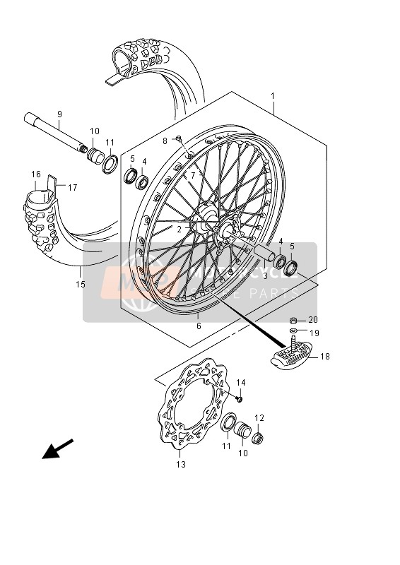 Suzuki RM-Z450 2011 Front Wheel for a 2011 Suzuki RM-Z450