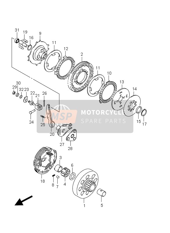 Suzuki DR-Z70 2012 Embrayage pour un 2012 Suzuki DR-Z70