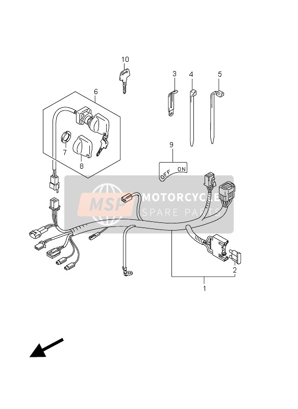 Suzuki DR-Z70 2012 Arnés de cableado para un 2012 Suzuki DR-Z70