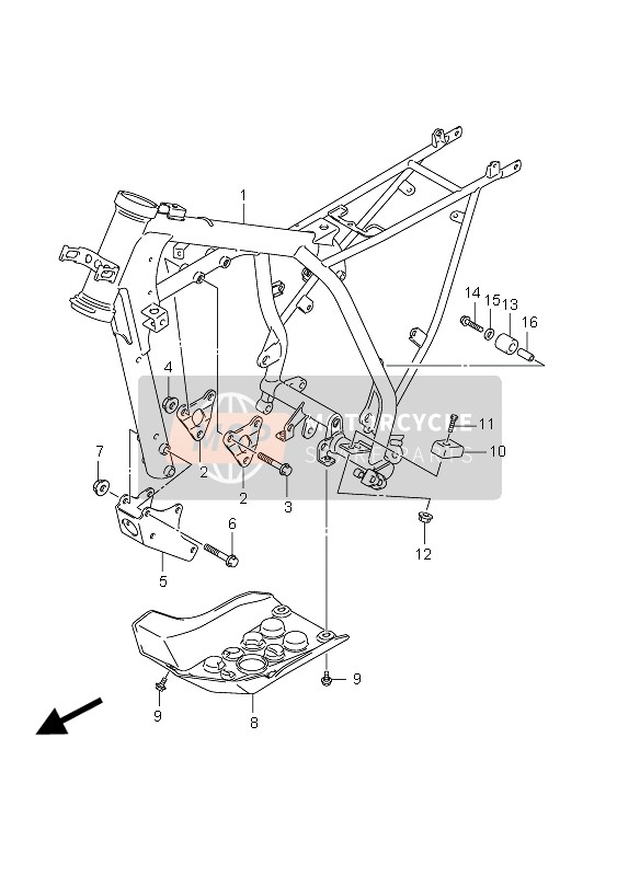 Suzuki DR-Z125 (SW & LW) 2012 Frame for a 2012 Suzuki DR-Z125 (SW & LW)