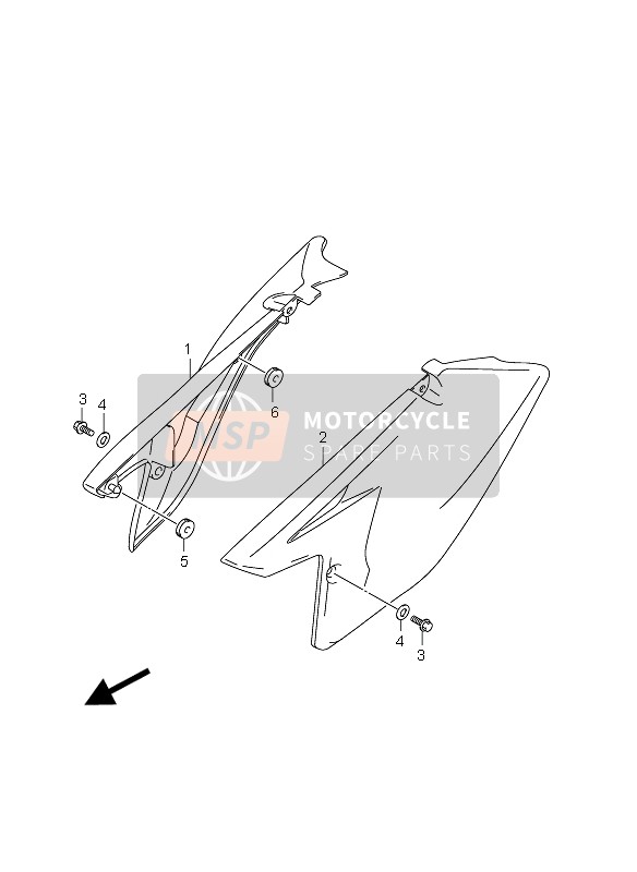 Suzuki DR-Z125 (SW & LW) 2012 Copertura del telaio per un 2012 Suzuki DR-Z125 (SW & LW)