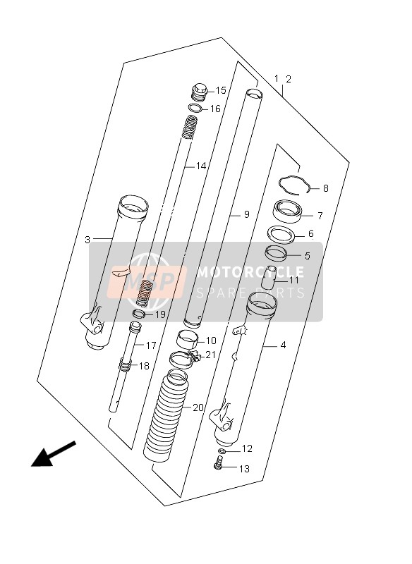 Suzuki DR-Z125 (SW & LW) 2012 Front Damper (SW-E28) for a 2012 Suzuki DR-Z125 (SW & LW)