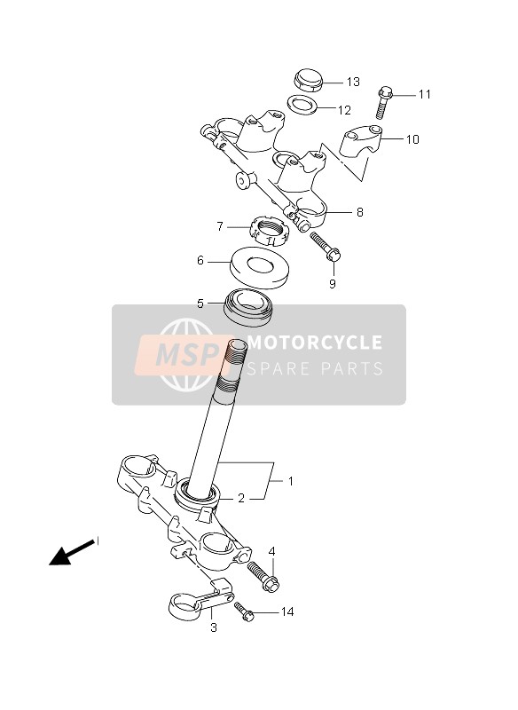 Suzuki DR-Z125 (SW & LW) 2012 T-Stuk (LW-E33) voor een 2012 Suzuki DR-Z125 (SW & LW)