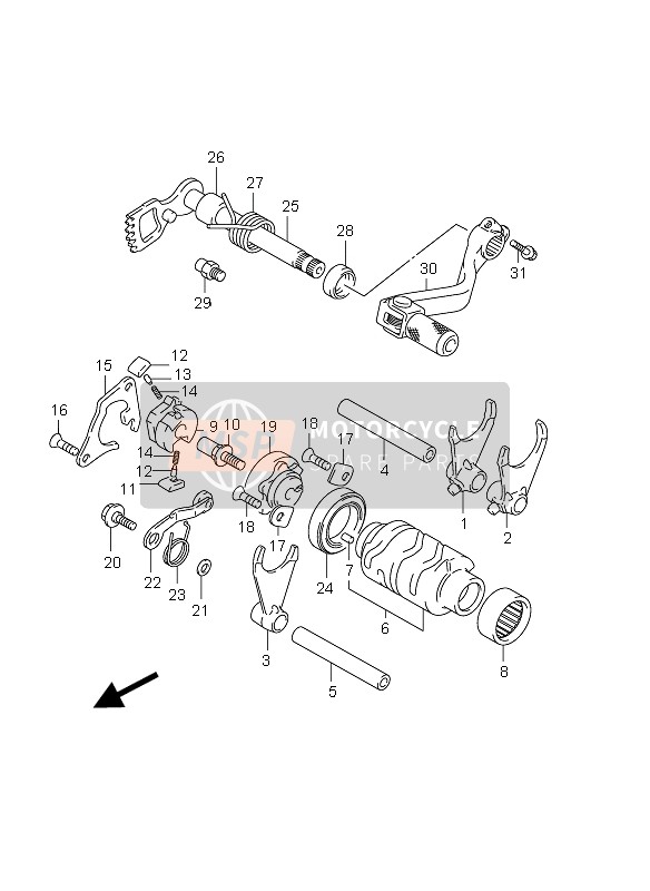 Suzuki RM85 (SW & LW) 2012 Changement de vitesse pour un 2012 Suzuki RM85 (SW & LW)