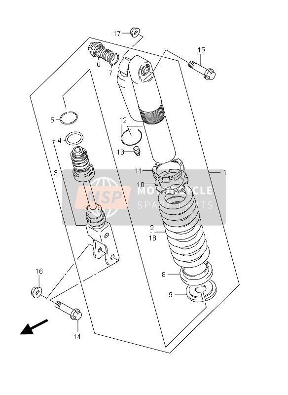 Suzuki RM85 (SW & LW) 2012 Amortisseur arrière (SW) pour un 2012 Suzuki RM85 (SW & LW)