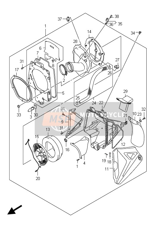 Suzuki RMX450Z 2012 Air Cleaner for a 2012 Suzuki RMX450Z