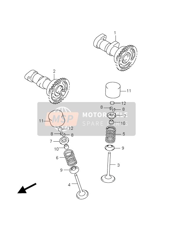 Suzuki RM-Z450 2012 Camshaft & Valve for a 2012 Suzuki RM-Z450