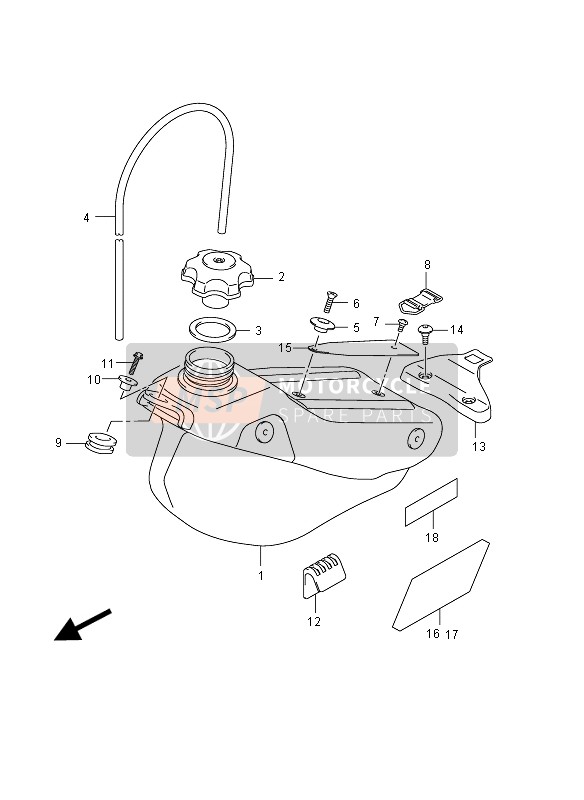 Suzuki RM-Z450 2012 Fuel Tank for a 2012 Suzuki RM-Z450