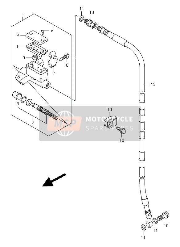 Suzuki DR-Z125 (SW & LW) 2003 Front Master Cylinder (LW) for a 2003 Suzuki DR-Z125 (SW & LW)