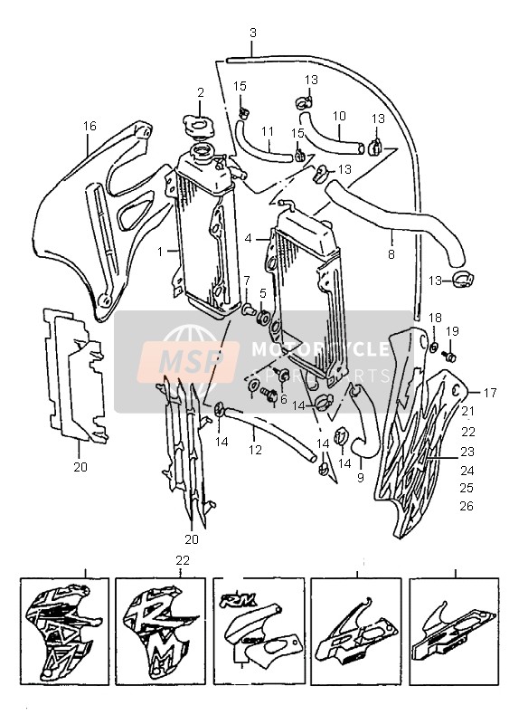 Suzuki RM250 1997 KÜHLER für ein 1997 Suzuki RM250