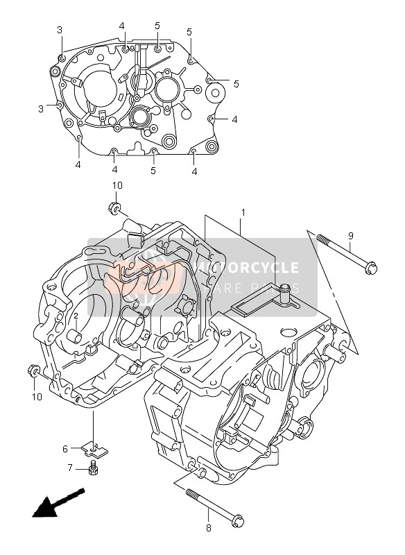 Suzuki DR-Z125 (SW & LW) 2004 Caja Del Cigüeñal para un 2004 Suzuki DR-Z125 (SW & LW)