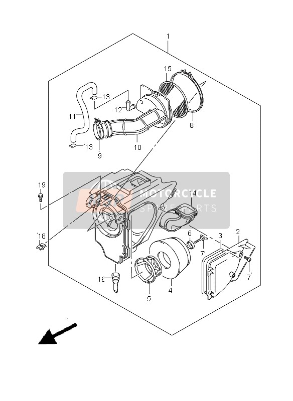 Suzuki DR-Z125 (SW & LW) 2004 Air Cleaner for a 2004 Suzuki DR-Z125 (SW & LW)