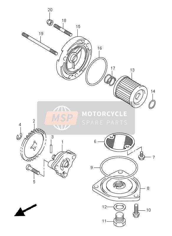 Suzuki DR-Z125 (SW & LW) 2005 ÖLPUMPE für ein 2005 Suzuki DR-Z125 (SW & LW)