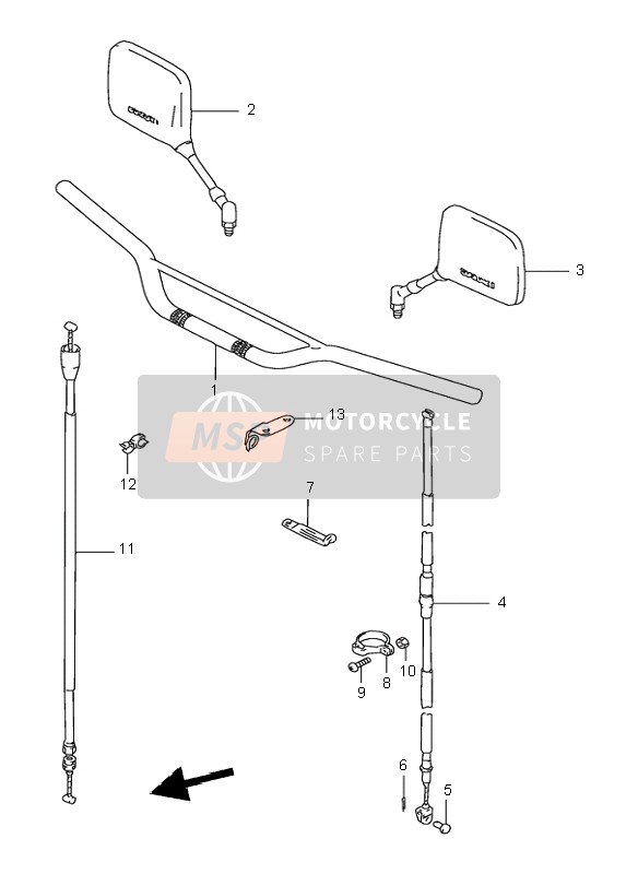 Suzuki DR125SE 1995 Handlebar for a 1995 Suzuki DR125SE