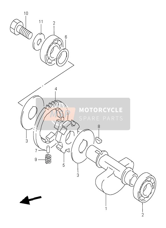 Suzuki DR350SE 1995 KURBELWELLENAUSGLEICHER für ein 1995 Suzuki DR350SE