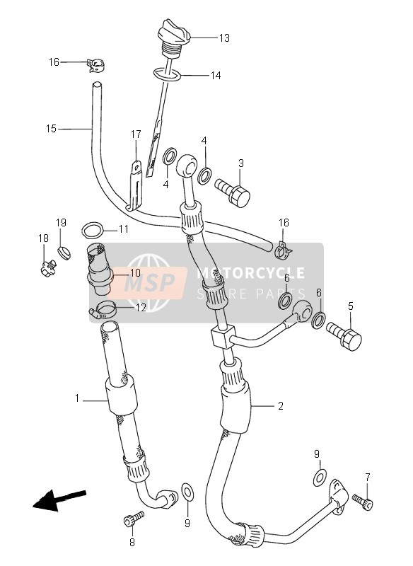 Suzuki DR350SE 1995 Oil Hose for a 1995 Suzuki DR350SE