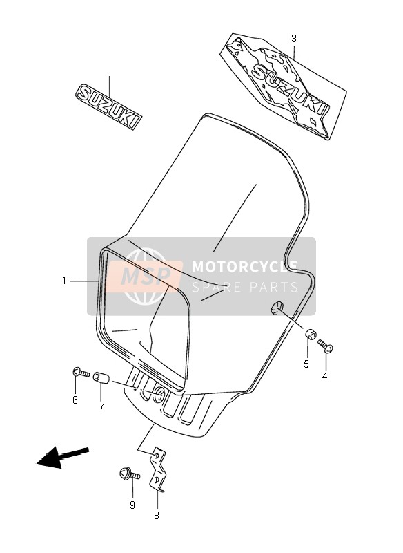 Suzuki DR350SE 1995 Koplampafdekking voor een 1995 Suzuki DR350SE