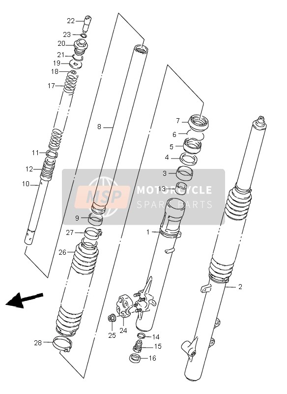 Suzuki DR350SE 1995 Front Damper for a 1995 Suzuki DR350SE