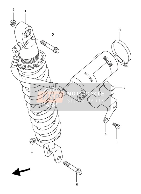 Suzuki DR350SE 1995 Rear Shock Absorber for a 1995 Suzuki DR350SE