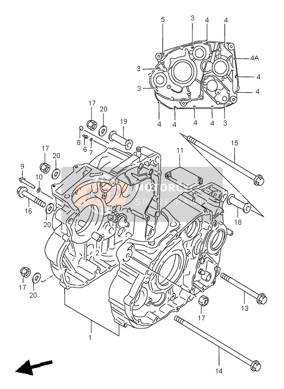 Suzuki DR650RE 1995 KURBELGEHÄUSE für ein 1995 Suzuki DR650RE