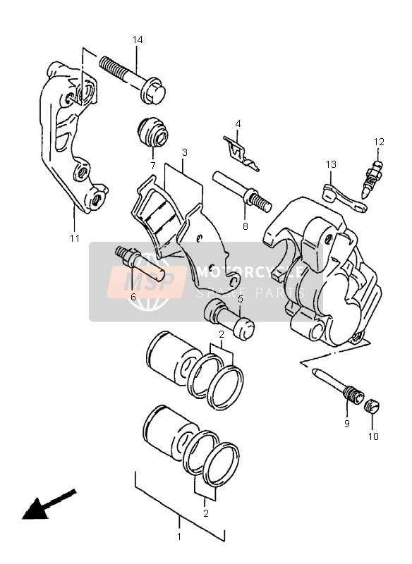 Suzuki RM250 1997 Front Caliper for a 1997 Suzuki RM250