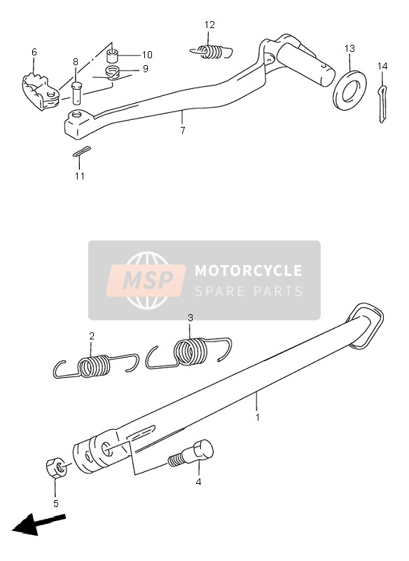 4231012E00019, Stand, Prop (Black), Suzuki, 0