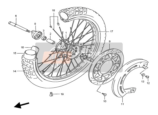 Suzuki DR650RE 1995 Front Wheel for a 1995 Suzuki DR650RE