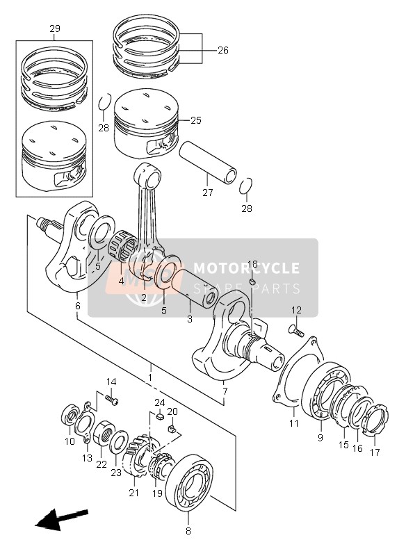 Suzuki DR650RSE 1995 Crankshaft for a 1995 Suzuki DR650RSE