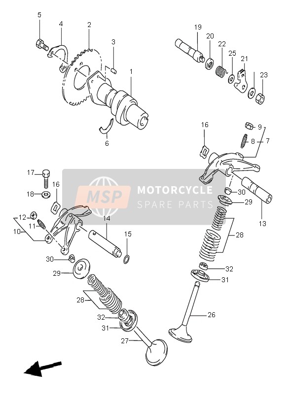 Suzuki DR650RSE 1995 Arbre à came & Soupape pour un 1995 Suzuki DR650RSE