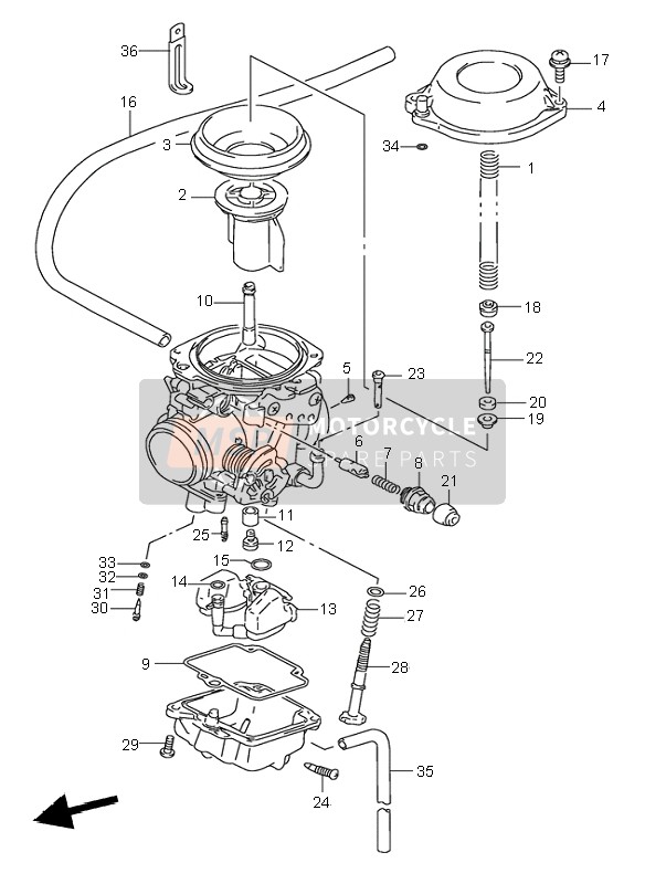 Suzuki DR650RSE 1995 Carburettor (E22) for a 1995 Suzuki DR650RSE