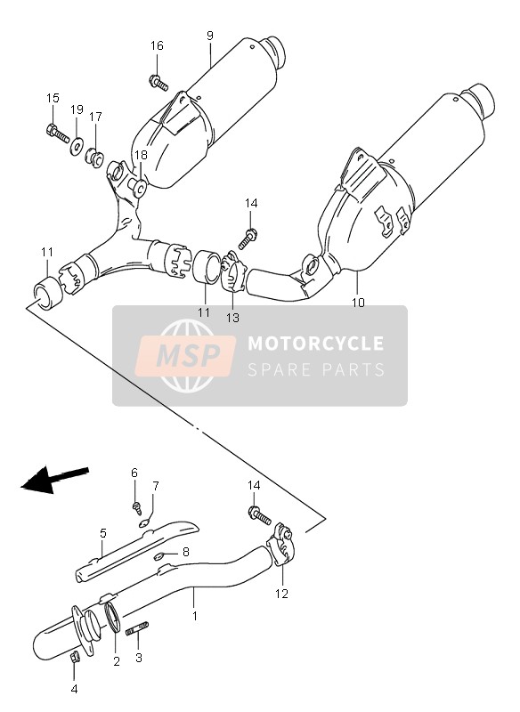 Suzuki DR650RSE 1995 Silenziatore per un 1995 Suzuki DR650RSE