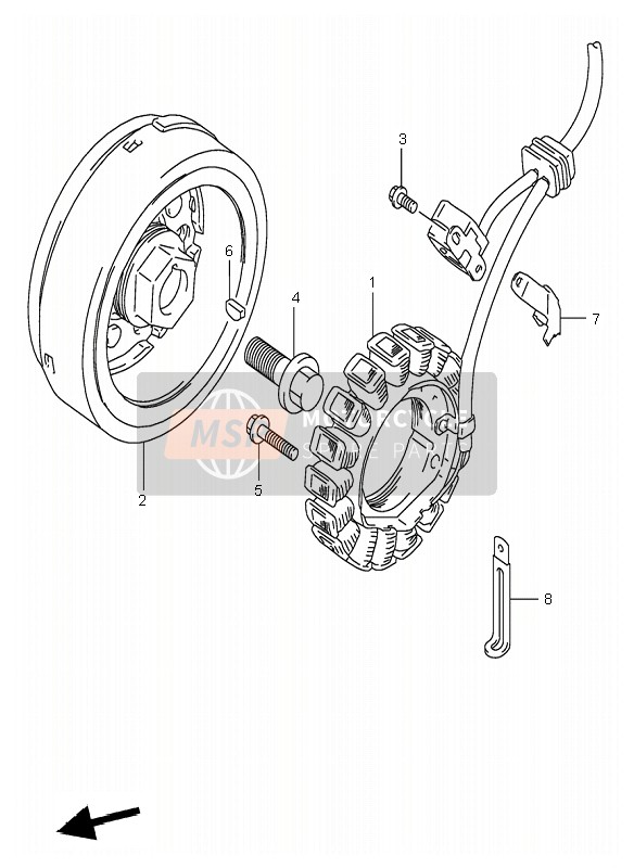 Suzuki DR650RSE 1995 Aimants pour un 1995 Suzuki DR650RSE