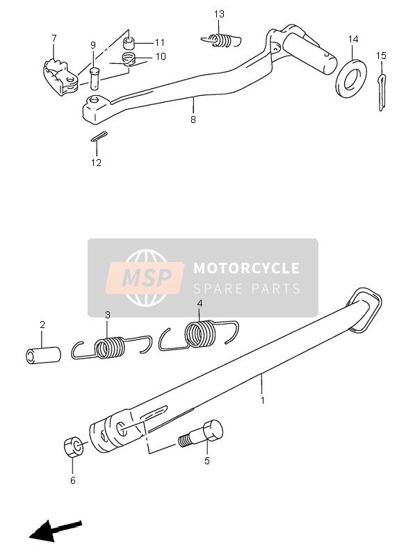 Suzuki DR650RSE 1995 STÄNDER & BREMSE HINTEN für ein 1995 Suzuki DR650RSE