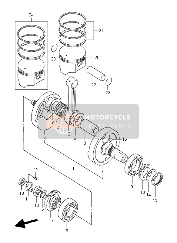 Suzuki DR800S 1995 Crankshaft for a 1995 Suzuki DR800S