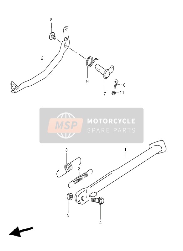 Suzuki DR800S 1995 Standaard & Achterrem voor een 1995 Suzuki DR800S