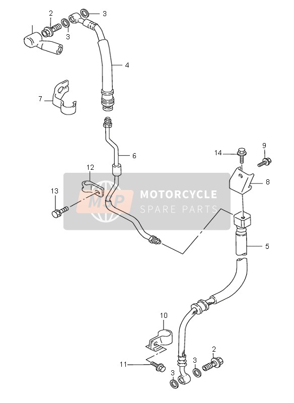 Suzuki DR800S 1995 Front Brake Hose for a 1995 Suzuki DR800S