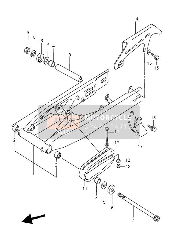 Suzuki DR800S 1995 Rear Swing Arm for a 1995 Suzuki DR800S