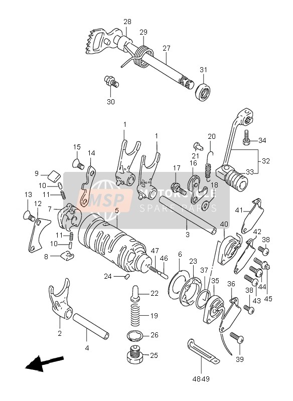 Suzuki DR125SE 1996 Cambio de marchas para un 1996 Suzuki DR125SE