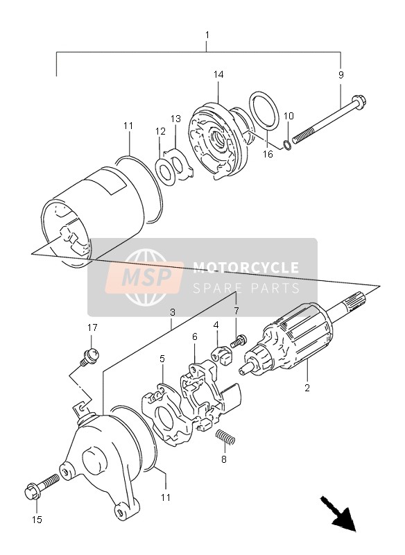 Suzuki DR125SE 1996 Starting Motor for a 1996 Suzuki DR125SE