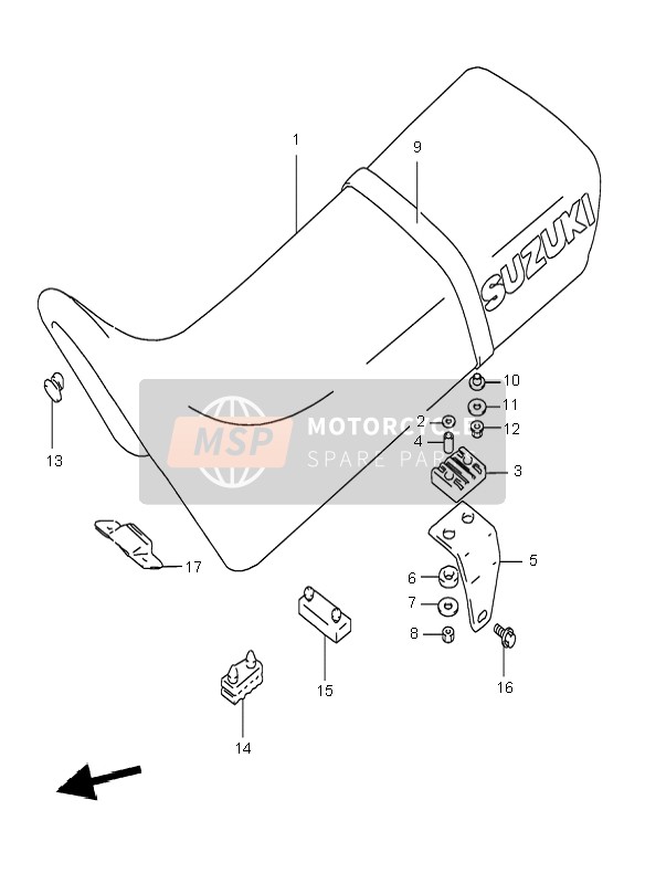 Suzuki DR125SE 1996 Asiento para un 1996 Suzuki DR125SE