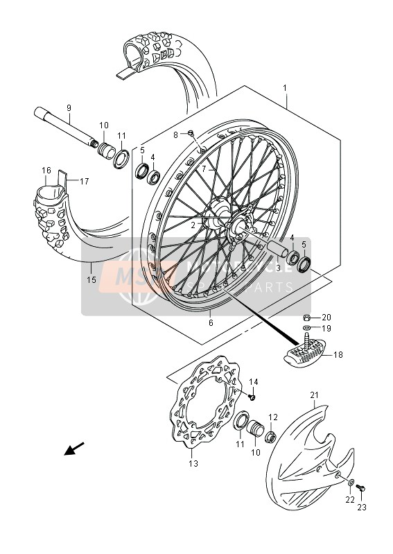 Suzuki RM-Z450 2013 Roue avant pour un 2013 Suzuki RM-Z450