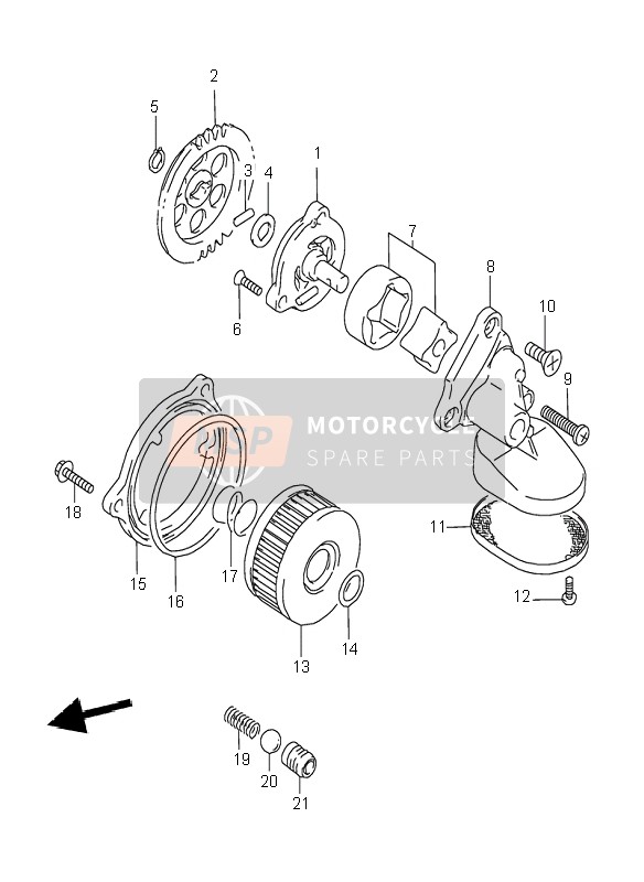 Suzuki DR350SE 1996 Bomba de aceite para un 1996 Suzuki DR350SE